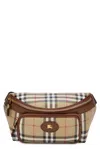 Burberry Check Pattern Belt Bag Adjustable Strap In Beige
