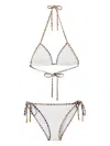 Burberry Mata Checked-piped Triangle Bikini In White