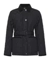 Burberry Belted Quilted Down Jacket In Black