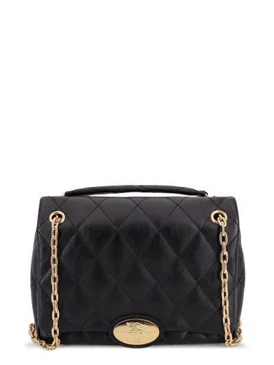 Burberry Matelassé Leather Shoulder Bag In Black
