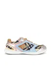 Burberry Multicolor Mesh And Suede Matrix Sneakers In Multi