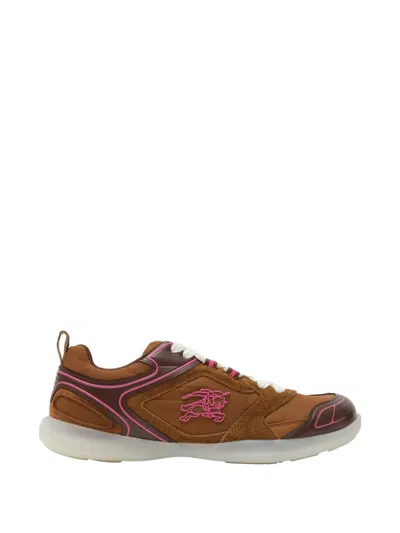 Burberry Matrix Sport Sneakers In Brown