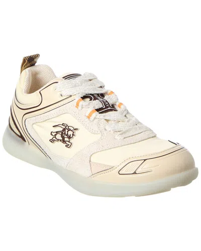 Burberry Matrix Spot Canvas & Leather Sneaker In Neutral