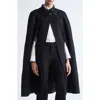 Burberry Maud Wool Blend Cape In Black