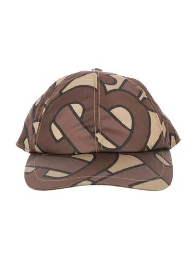 Pre-owned Burberry Maxi Tb Baseball Cap In Brown
