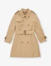 Burberry Pleat Detail Hooded Trench Coat In Yellow