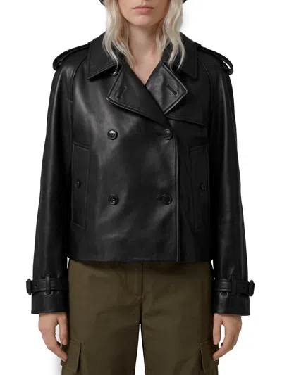 Burberry Mayfair Short Trench Coat In Black