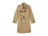 Burberry Long-sleeved Trench Coat In Brown