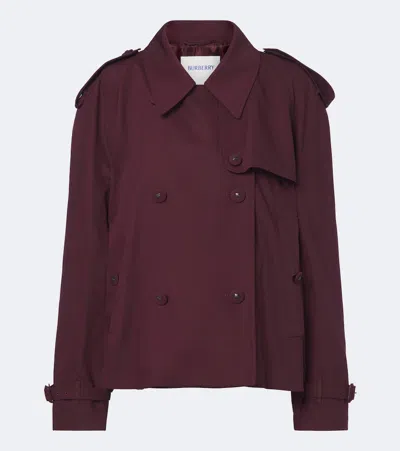 Burberry Mayfair Wool Twill Trench Jacket In Burgundy
