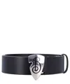 Burberry Leather B Shield Belt In Black