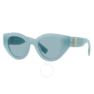 Burberry Meadow Blue Cat Eye Ladies Sunglasses Be4390f 408680 47 In Green