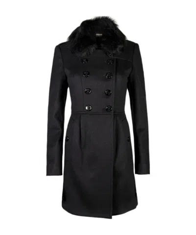 Burberry Medium And Long Overcoat In Black