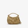 Burberry Clip Patchwork Suede Messenger Bag In Sandstorm