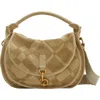 Burberry Clip Patchwork Suede Messenger Bag In Sandstorm