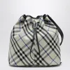 Burberry Medium Bucket Bag With Lichen-colour Check Pattern Women In White