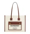 Burberry Medium Canvas Freya Tote Bag In Sand