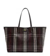 Burberry Medium Canvas Highlands Tote Bag In Brown