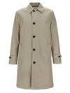 Burberry Long Cotton Double-breasted Coat With Notched Lapel