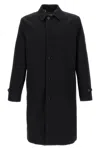 Burberry Collared Coat With Side Pockets And Long Sleeves In Black