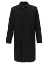 Burberry Collared Coat With Side Pockets And Long Sleeves In Black