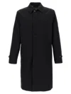 Burberry Collared Coat With Side Pockets And Long Sleeves In Black