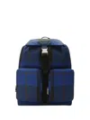 Burberry Medium Check Backpack In Blue