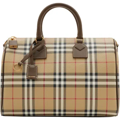 Burberry Medium Check Bowling Bag In Military