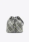 Burberry Women's Medium Bucket Bag With Lichen-colour Check Pattern