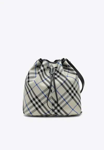 BURBERRY MEDIUM CHECK BUCKET BAG