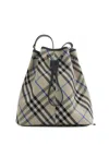 Burberry Medium Check Bucket Bag In Neutrals