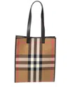 Burberry Medium Check Canvas & Leather Tote In Multi