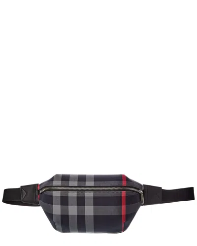 Burberry Medium Check Canvas Belt Bag In Pink