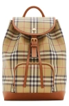 Burberry Medium Check Coated Canvas Backpack