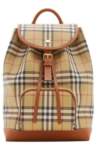 Burberry Medium Check Coated Canvas Backpack