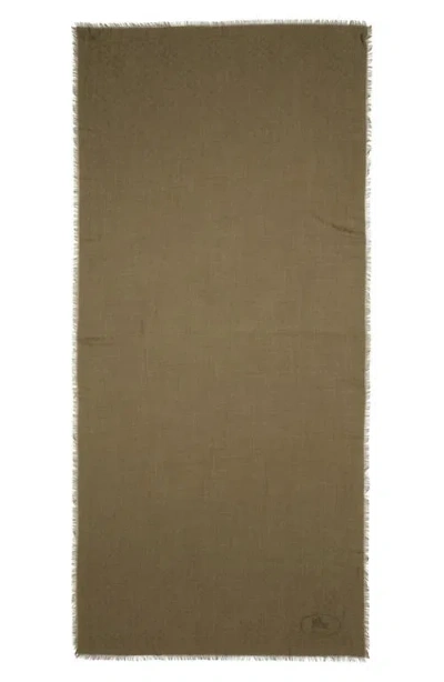 Burberry Medium Check Jacquard Wool & Silk Scarf In Green