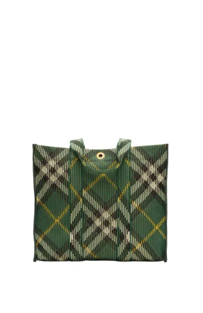 BURBERRY BURBERRY MEDIUM CHECK KNITTED TOTE