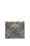 Burberry Medium Check Knitted Tote In Lichen