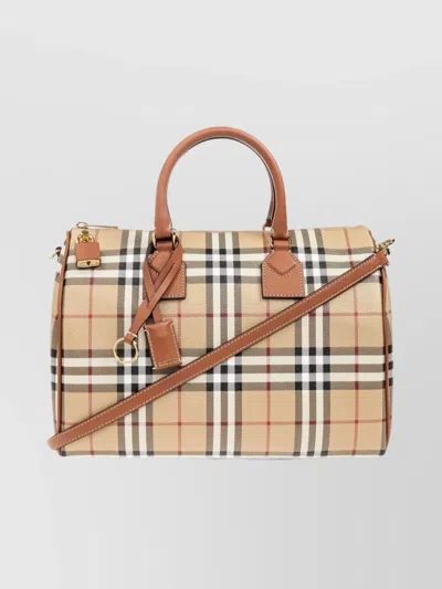 BURBERRY MEDIUM CHECK PATTERN BOWLING TOTE BAG