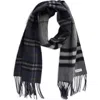Burberry Medium Check Reversible Cashmere Fringe Scarf