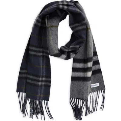Burberry Medium Check Reversible Cashmere Fringe Scarf