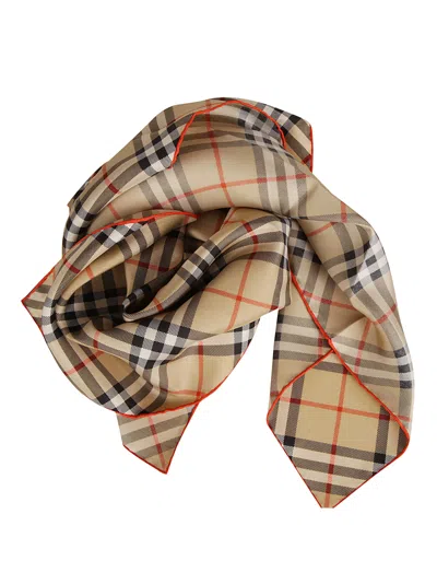 Burberry Medium Check Scarf In Sand
