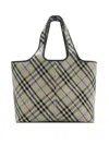 Burberry Medium Check Tote Bag In Black