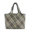 Burberry Check Medium Knitted Tote Bag In Lichen Color