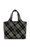 Burberry Medium Vintage Check Tote Bag In Black/calico