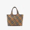 Burberry Medium Check Tote Bag In Sand