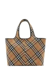 Burberry Medium Check Tote Bag In Sand