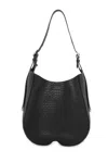 Burberry Medium Chess Leather Crossbody Handbag In Black