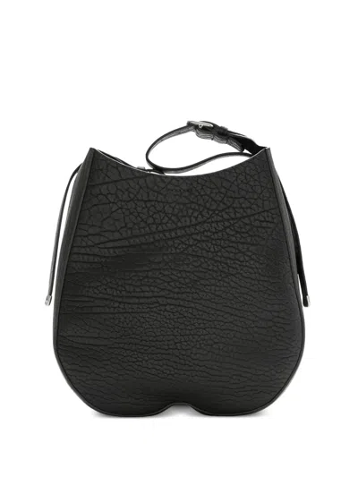 Burberry Medium Chess Leather Shoulder Handbag In Black