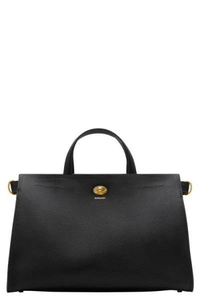 Burberry Medium Cotswolds Leather Tote In Black
