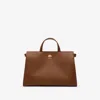 Burberry Caramel Leather Medium Cotswolds Handbag In Brown